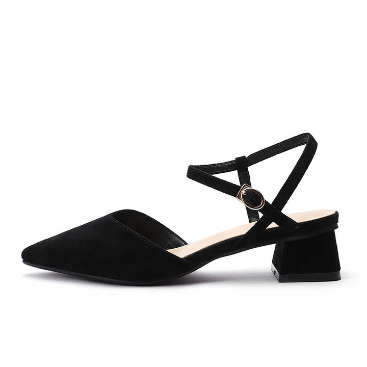 Femme Spids-tå Blokhæl Slingback Sko Stilla