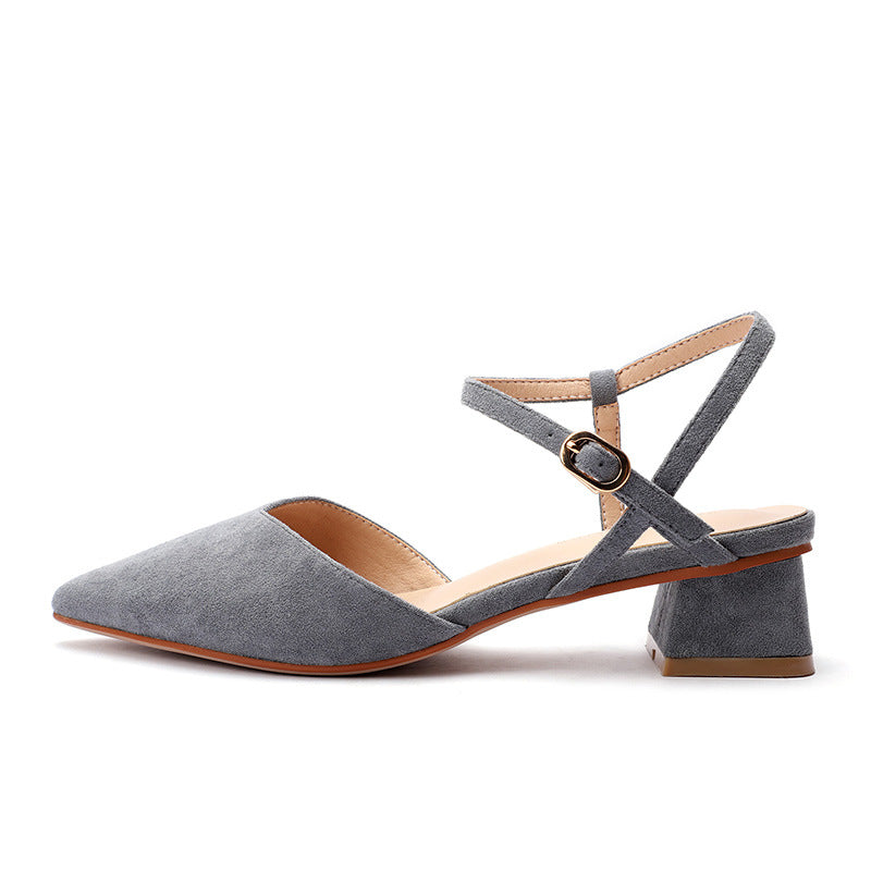Femme Spids-tå Blokhæl Slingback Sko Stilla