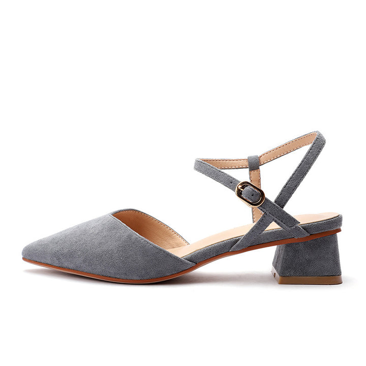 Femme Spids-tå Blokhæl Slingback Sko Stilla