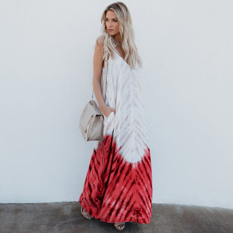 Dame Længde Boho Maxikjole med sofistikeret Batik-design og praktisk lomme stil Stilla