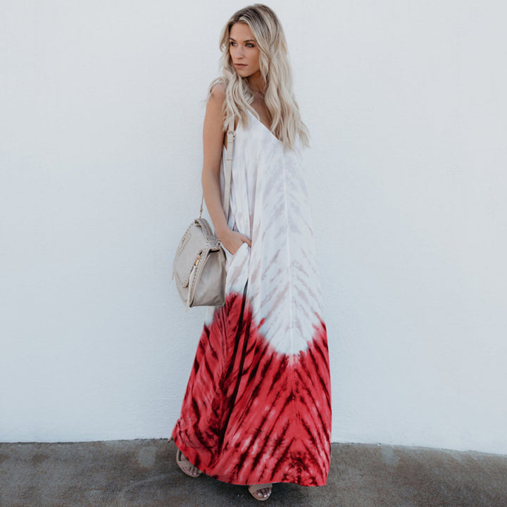 Dame Længde Boho Maxikjole med sofistikeret Batik-design og praktisk lomme stil Stilla
