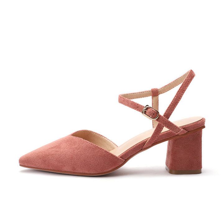 Femme Spids-tå Blokhæl Slingback Sko Stilla
