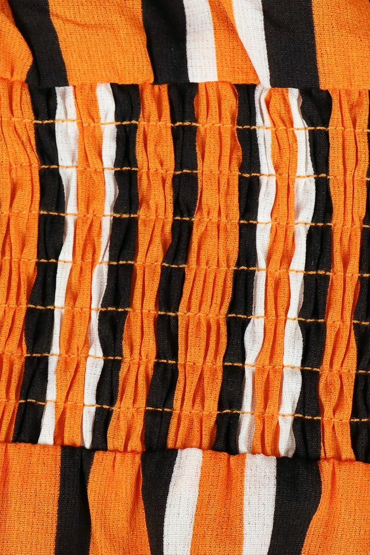 Stilla | Kort Stribet Kjole Med Elastisk Liv