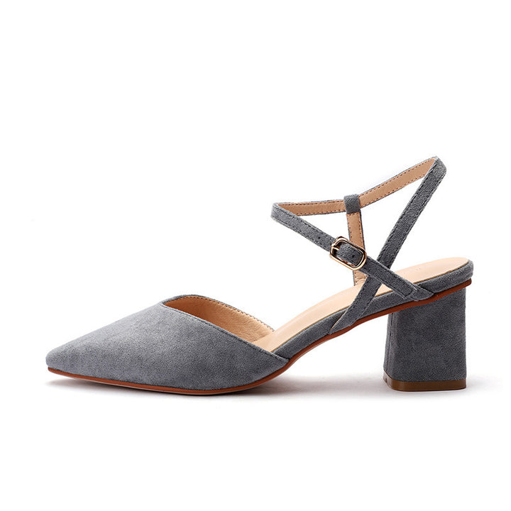 Femme Spids-tå Blokhæl Slingback Sko Stilla
