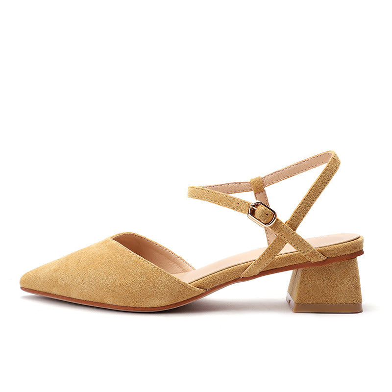 Femme Spids-tå Blokhæl Slingback Sko Stilla