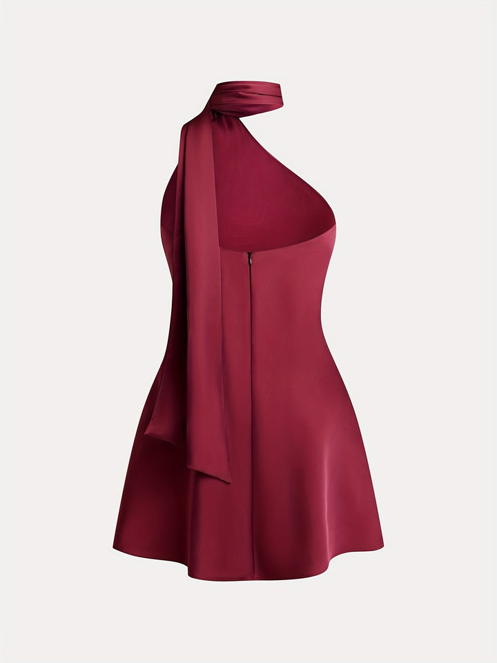 Stilla | Satin Kjole Til Kvinder Ensfarvet Mini Bandeau Kjole Til Fest