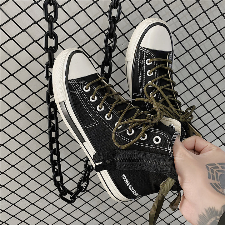 Dame Høje Sneakers med moderigtig Lynlås og åndbar Struktur Stilla