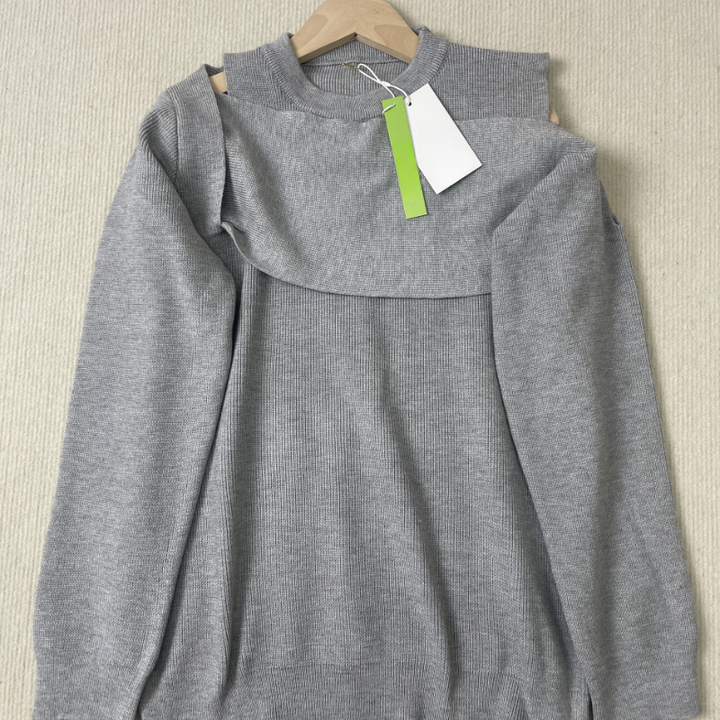 Stilla | Grå Ensfarvet Sweater Med Lange Ærmer