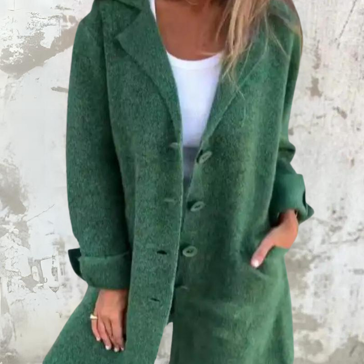 Stilla | Frakke Langt Modell Klassisk Slåkrave Knaplukning Elegante Detaljer
