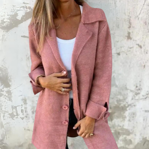 Stilla | Frakke Langt Modell Klassisk Slåkrave Knaplukning Elegante Detaljer