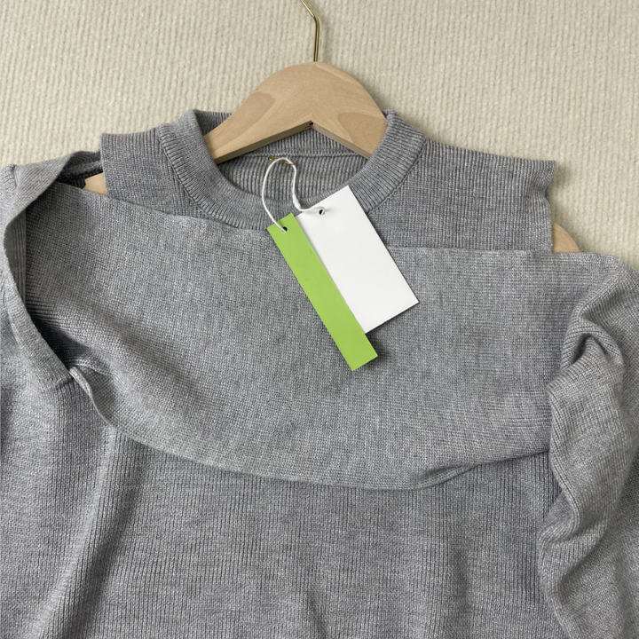 Stilla | Grå Ensfarvet Sweater Med Lange Ærmer