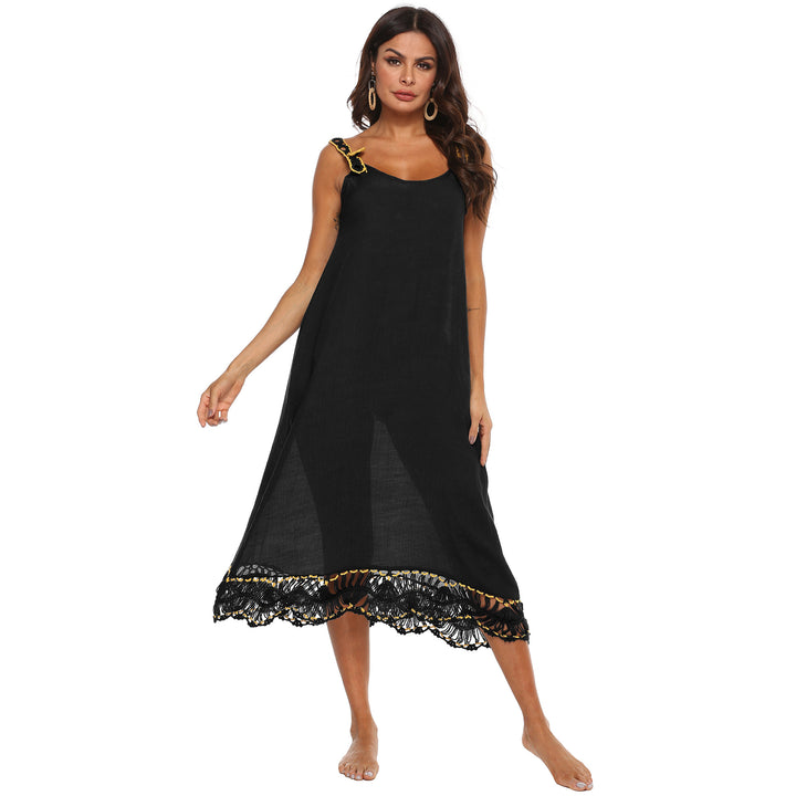 Dame Bohemian Midi Strand Overgangs Kjole Stilla