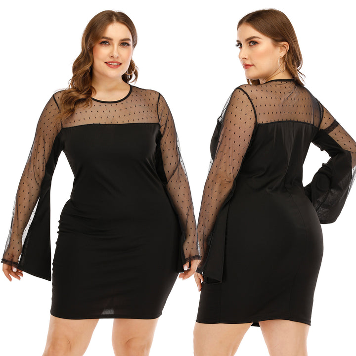 Femme Gennemsigtig Ærme Bodycon Kjole Stilla