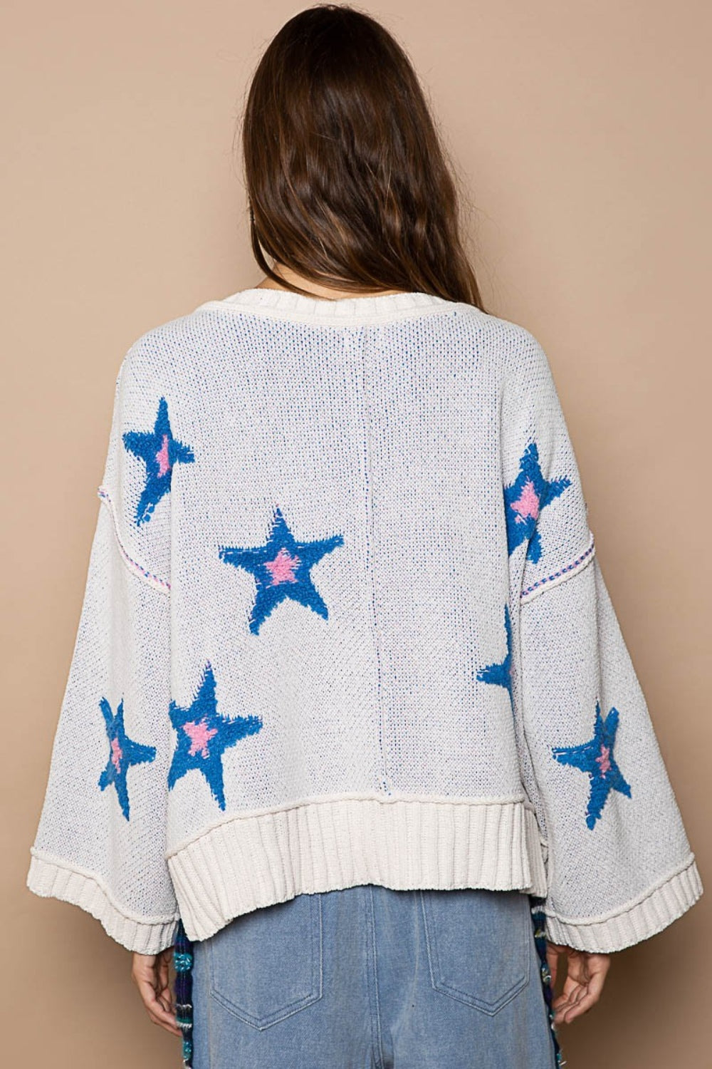Stilla | Langærmet sweater med stjerne-patch og behagelig pasform