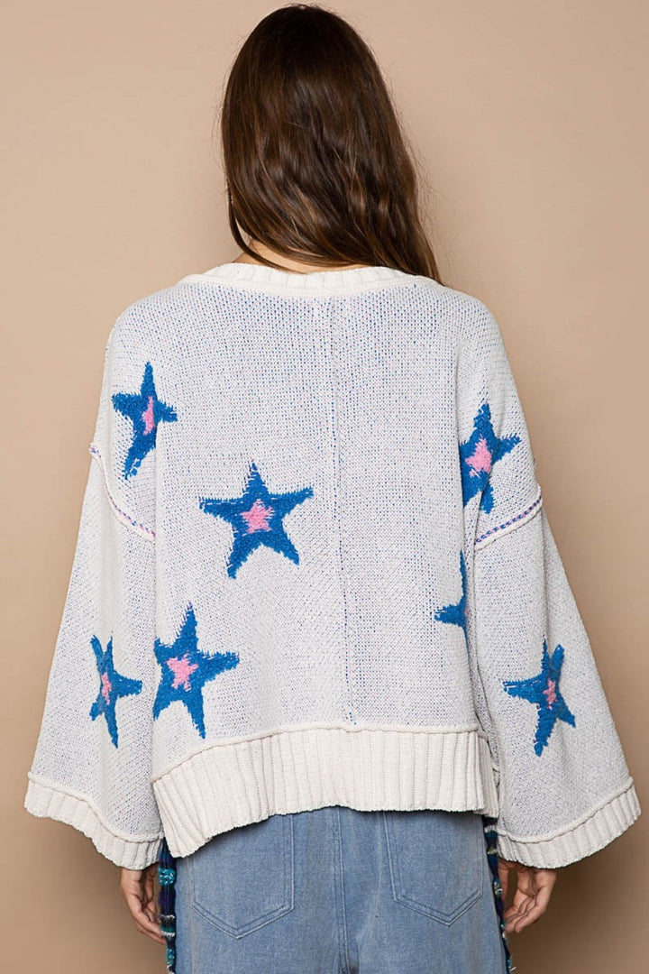 Stilla | Langærmet sweater med stjerne-patch og behagelig pasform