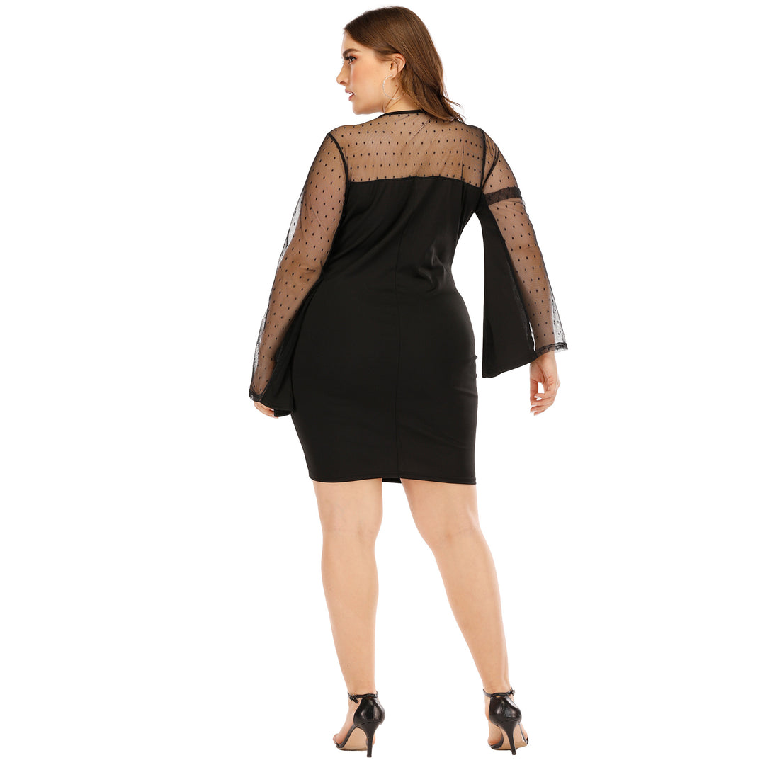 Femme Gennemsigtig Ærme Bodycon Kjole Stilla
