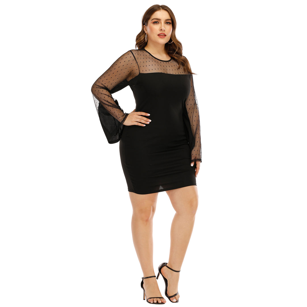 Femme Gennemsigtig Ærme Bodycon Kjole Stilla
