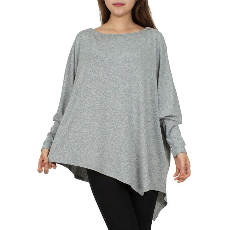 Kvinders oversized top med asymmetrisk kant og afslappet pasform Stilla