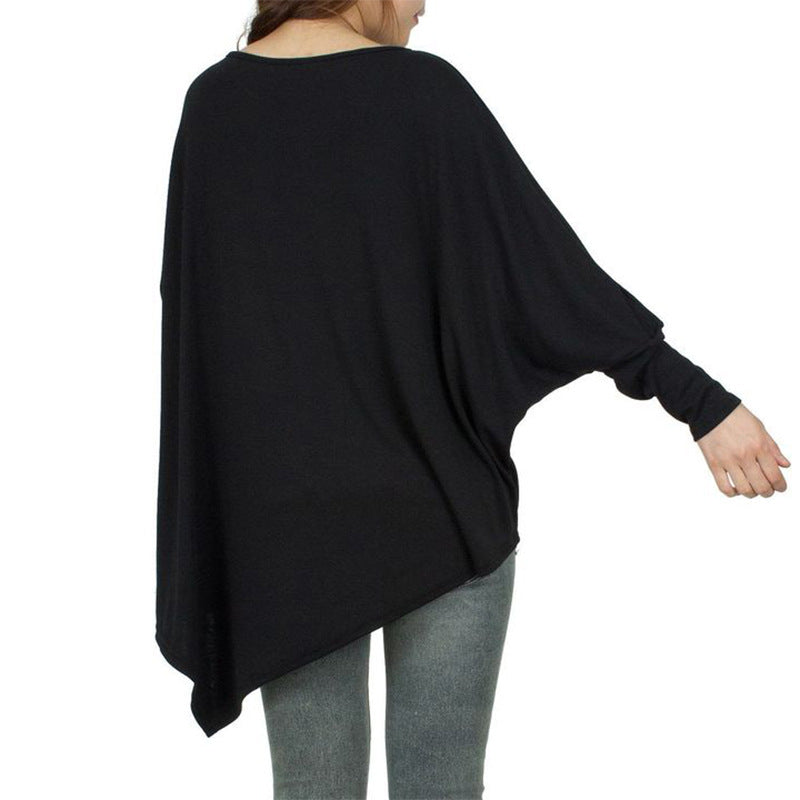 Kvinders oversized top med asymmetrisk kant og afslappet pasform Stilla
