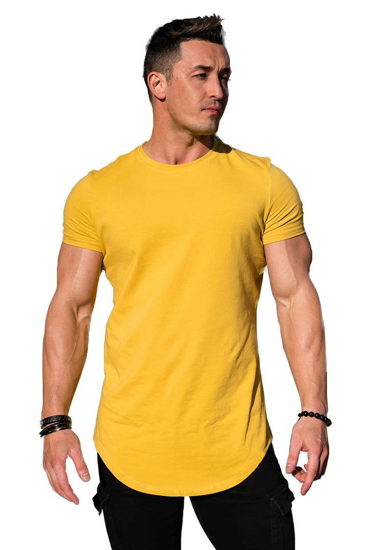 Herre moderisk T-shirt med forlænget snit Stilla