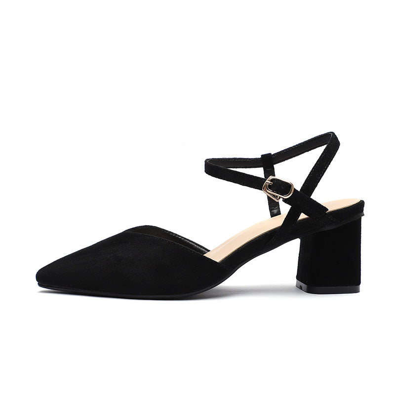 Femme Spids-tå Blokhæl Slingback Sko Stilla