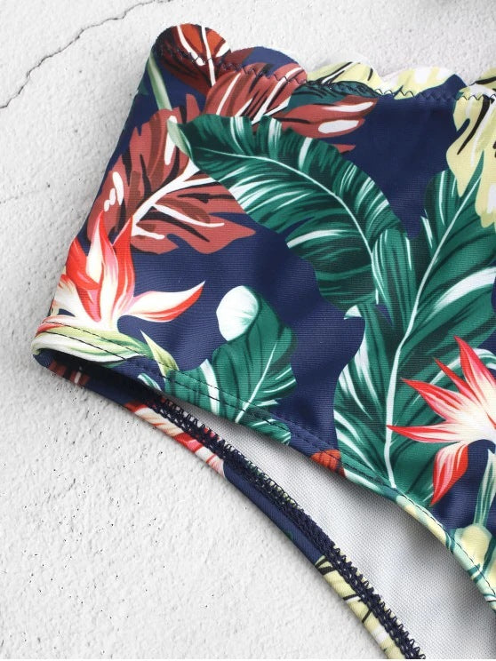 Dame Bikini-sæt med trendy bicolor-design og højt skåret talje Stilla