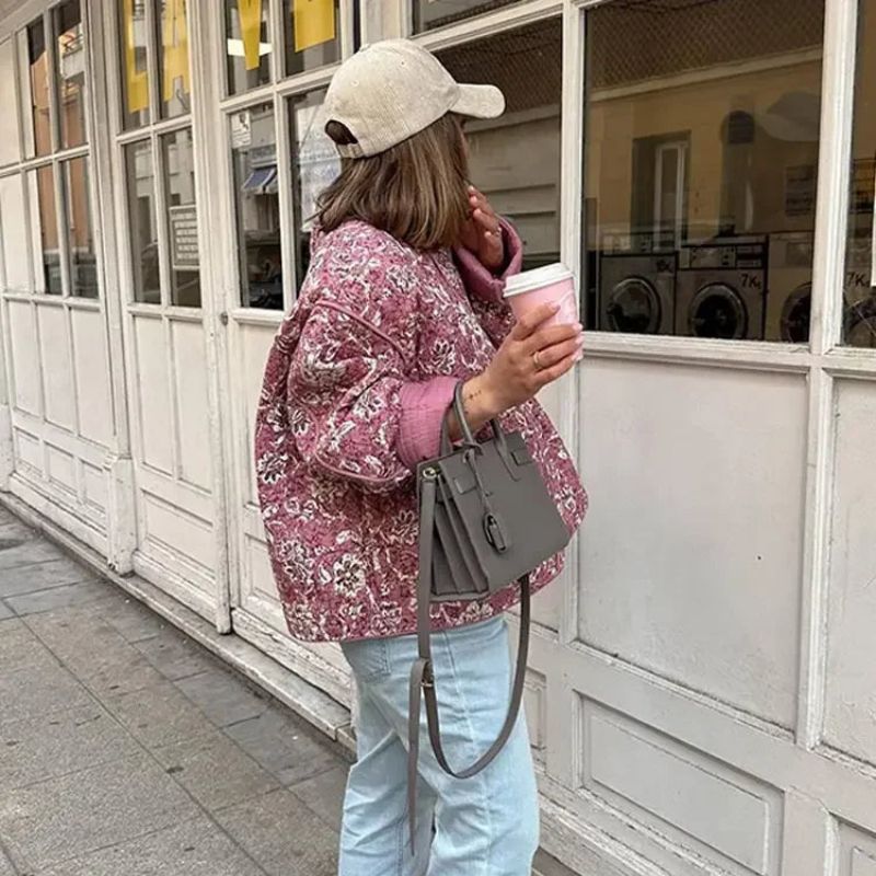 Stilla | Blomstret quiltet jakke