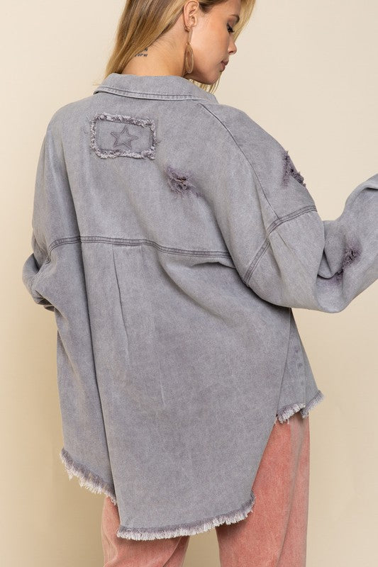 Stilla | Distressed Oversized Jakke