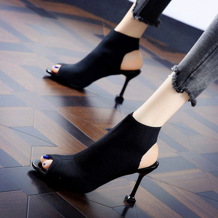 Dame højhælede sandaler med åben tå og elegant stiletto Stilla