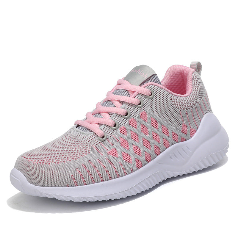 Dame Lettere Sport Sneakers med Åndbart Strik-Ovenmateriale Stilla