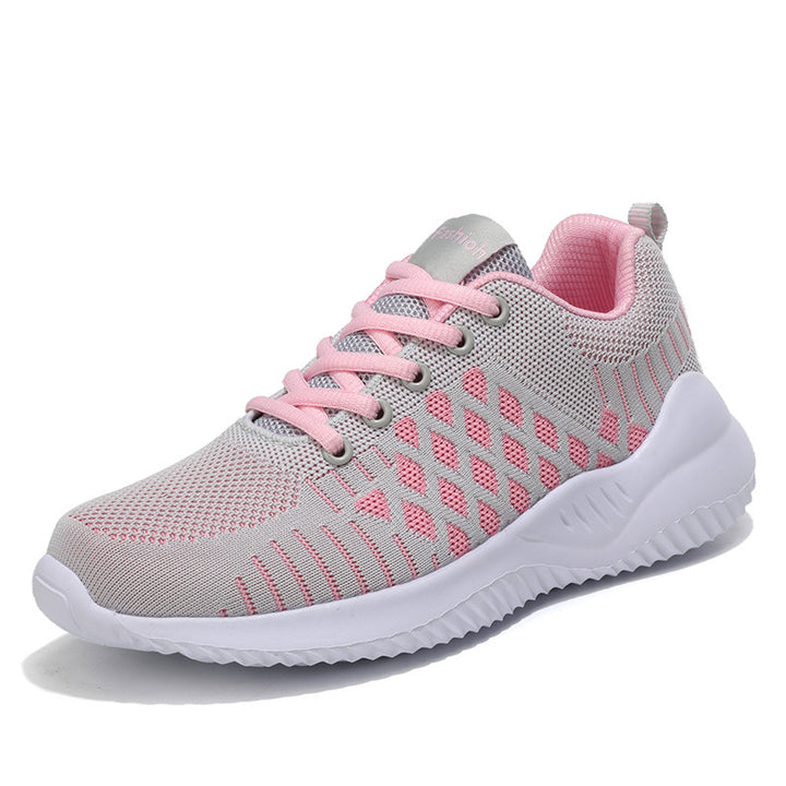 Dame Lettere Sport Sneakers med Åndbart Strik-Ovenmateriale Stilla