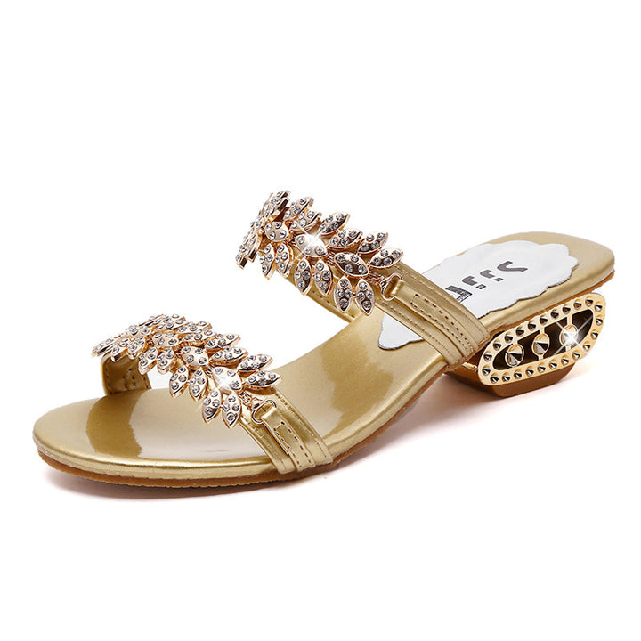 Damer Elegante Sandaler med funklende bladdesign Stilla