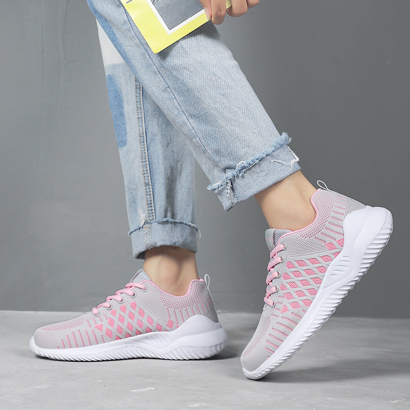 Dame Lettere Sport Sneakers med Åndbart Strik-Ovenmateriale Stilla