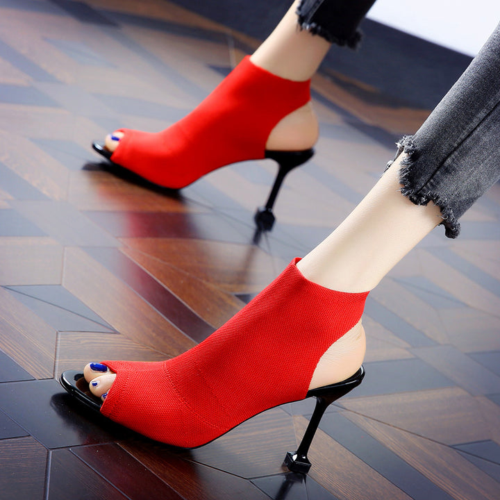 Dame højhælede sandaler med åben tå og elegant stiletto Stilla