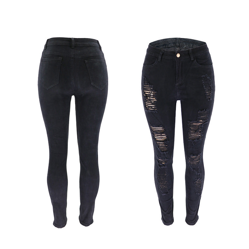 Dame Skinny Jeans med modehuller Stilla