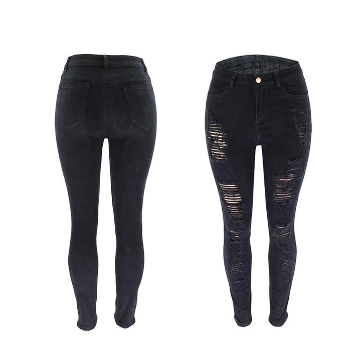 Dame Skinny Jeans med modehuller Stilla