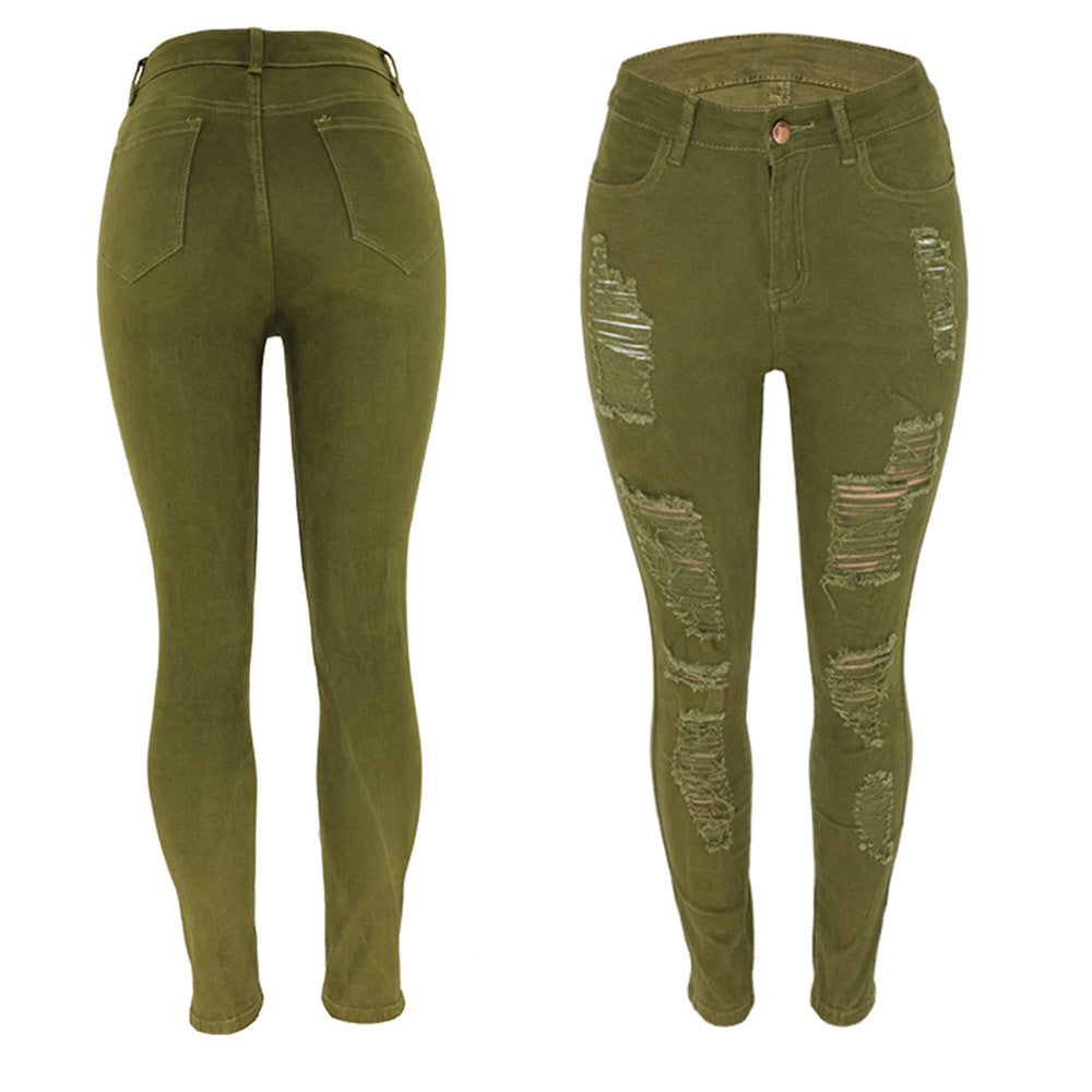 Dame Skinny Jeans med modehuller Stilla