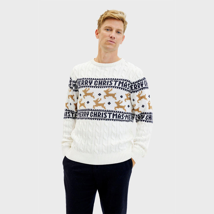 Stilla | Den elegante julesweater Hvid Herrer