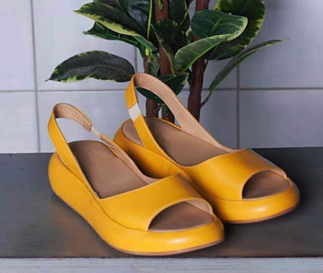 Dame nan Slingback-Pantolette med ergonomisk memory-fodseng og let plateau sål Skovae