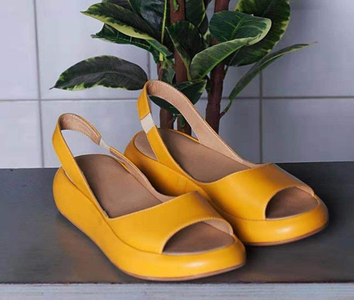 Dame nan Slingback-Pantolette med ergonomisk memory-fodseng og let plateau sål Skovae