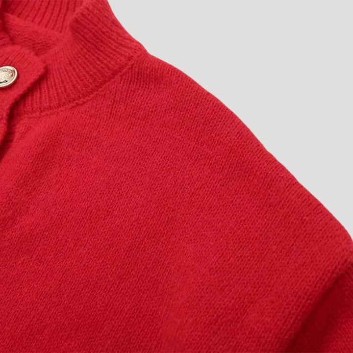 Stilla | Fringed Sleeve Buttoned Knit Strikketrøje