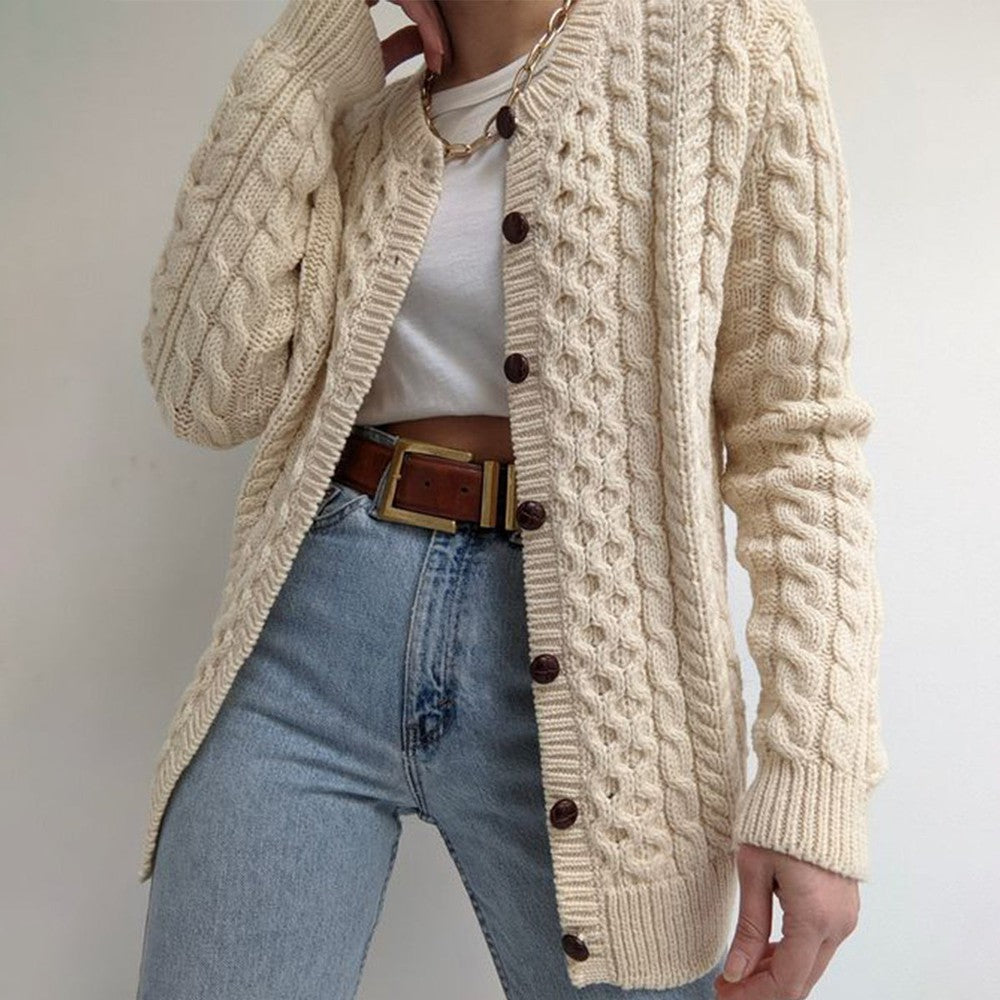 Stilla | Enkel Beige Pullover Med Lange Ærmer