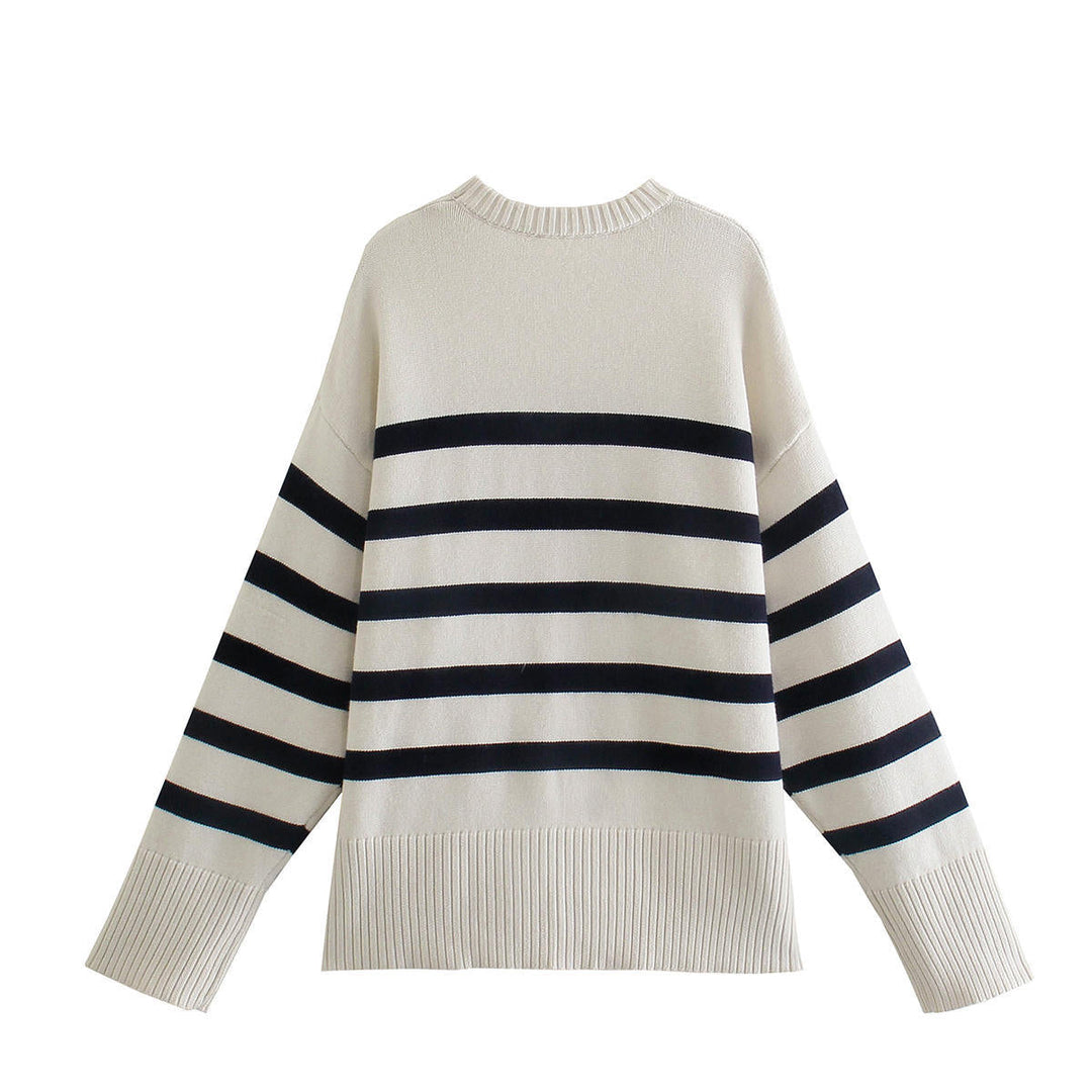 Stilla | Bluse i Stribet Materiale i Hvid