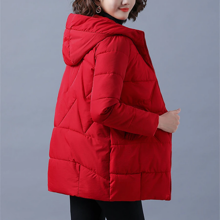 Stilla | Elegant ensfarvet ribbet quilted jakke med lynlås ideel til efterår/vinter