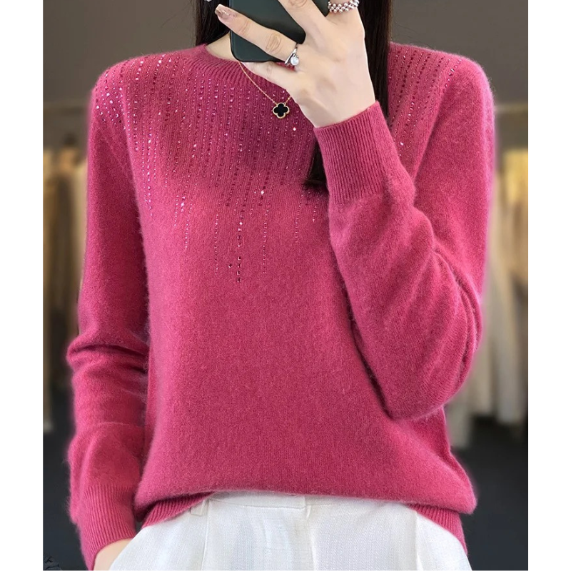 Stilla | Dame Pullover Af Blødt Strik Med Skinner Detaljer