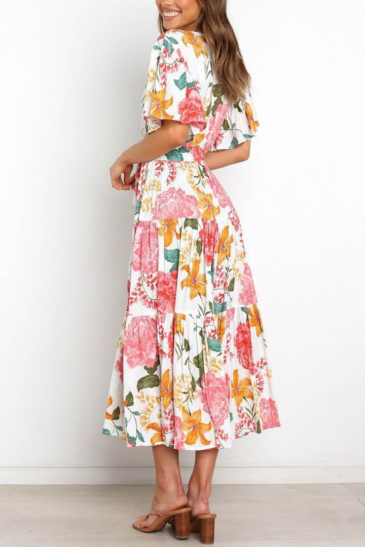 Stilla | Sunshine Grace Floral Midi Kjole