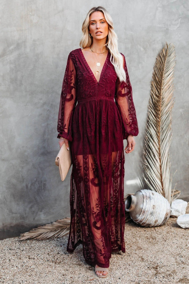 Stilla | Elegant Boho Spitzen Maksikjole