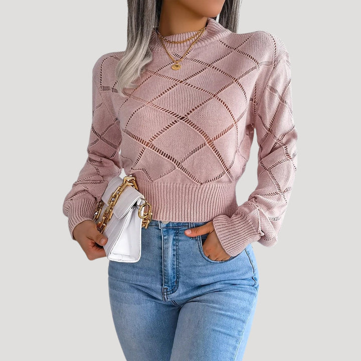 Stilla | Diamond Strikket Cropped Trøje