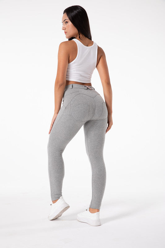 Stilla | Stramme Lysegrå Leggings Med Høj Talje