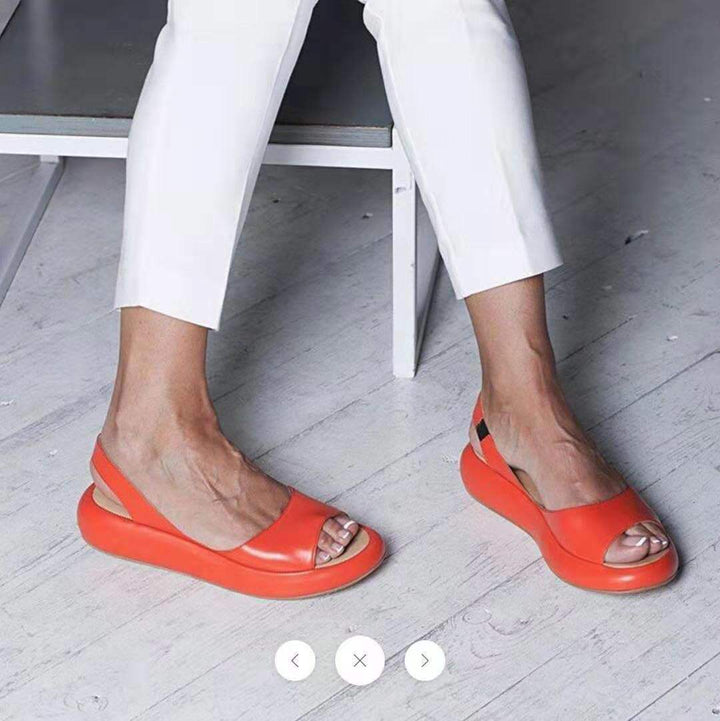 Dame nan Slingback-Pantolette med ergonomisk memory-fodseng og let plateau sål Skovae